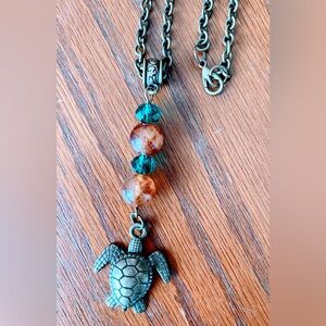Brand new handcrafted Bronze Turtle pendant necklace